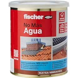Revestimiento Impermeabilizante Para Paredes fischer - Pintura impermeabilizante (cubo 1kg) polímero MS Marrón, resistente al agua y exteriores