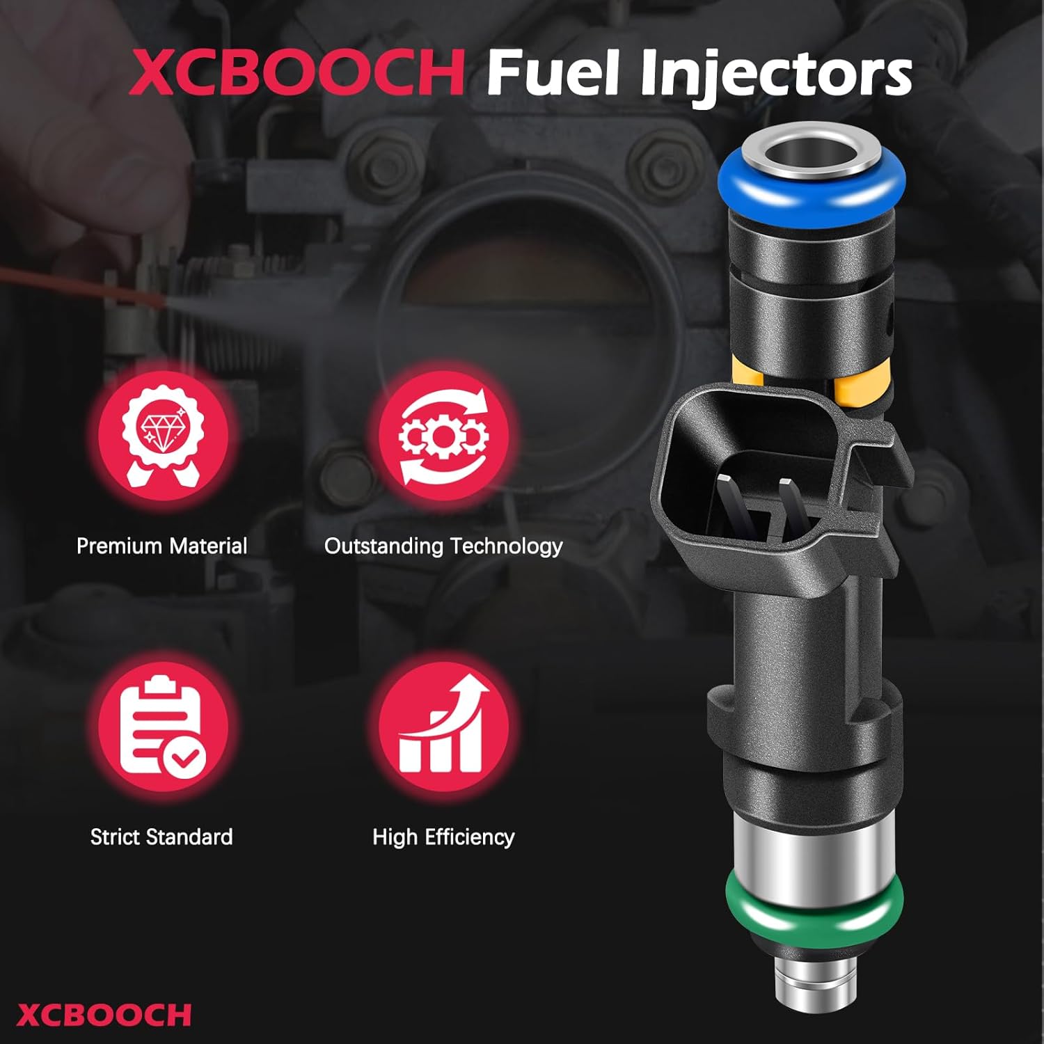 Fuel Injectors Set of 6 Compatible with Chrysler for Town & Country Voyager, for Dodge for Grand Caravan, for Jeep for Wrangler, for Volkswagen for Routan, Replace 0280158119 FJ1029