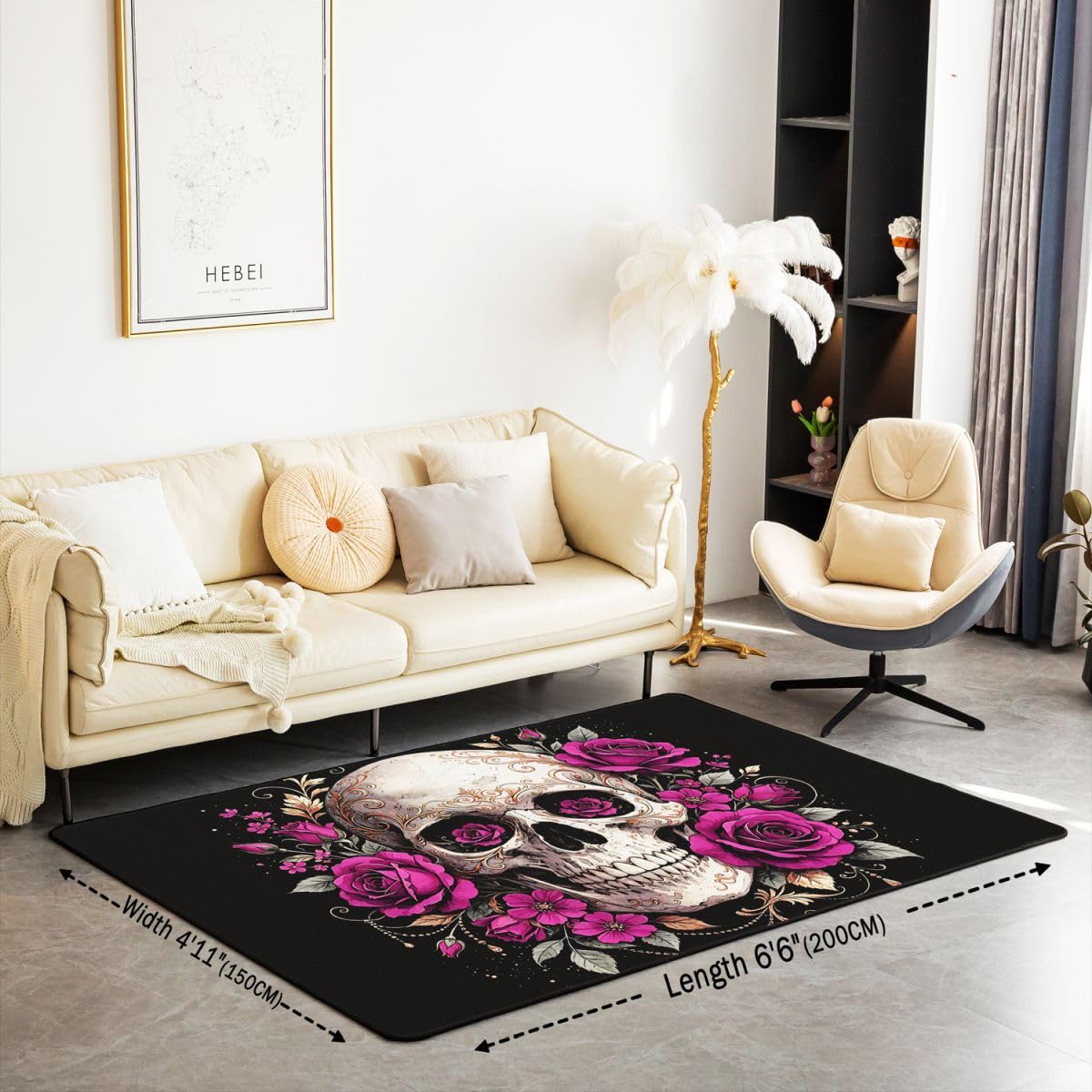 Homewish Dywaniki ze szkieletem róży 100 x 150 cm