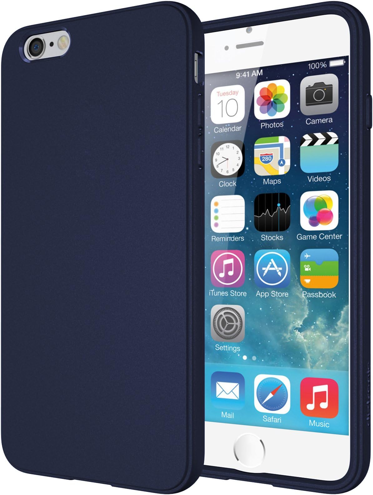 iPhone 6 Plus Case, Diztronic Full Matte Soft Touch Flexible TPU Case for Apple iPhone 6 Plus (5.5") - Navy Blue (IP6P-FM-BLUE)