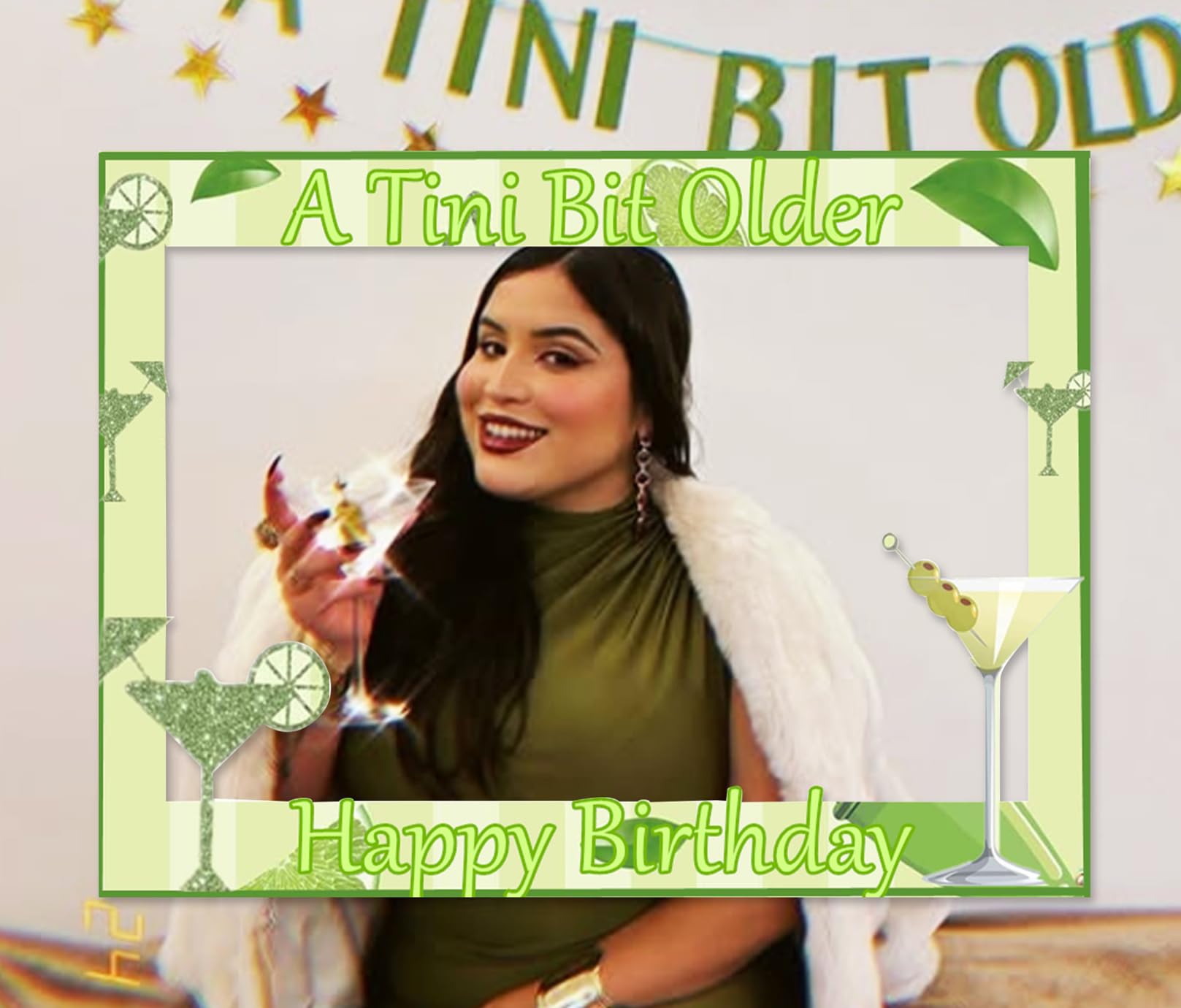 LaVenty A Tini Bit Older Birthday Party Booth Props Frame Martini Bar Party Decorations Party Supplies Weenies and Tinis Decor for Bachelorette Party