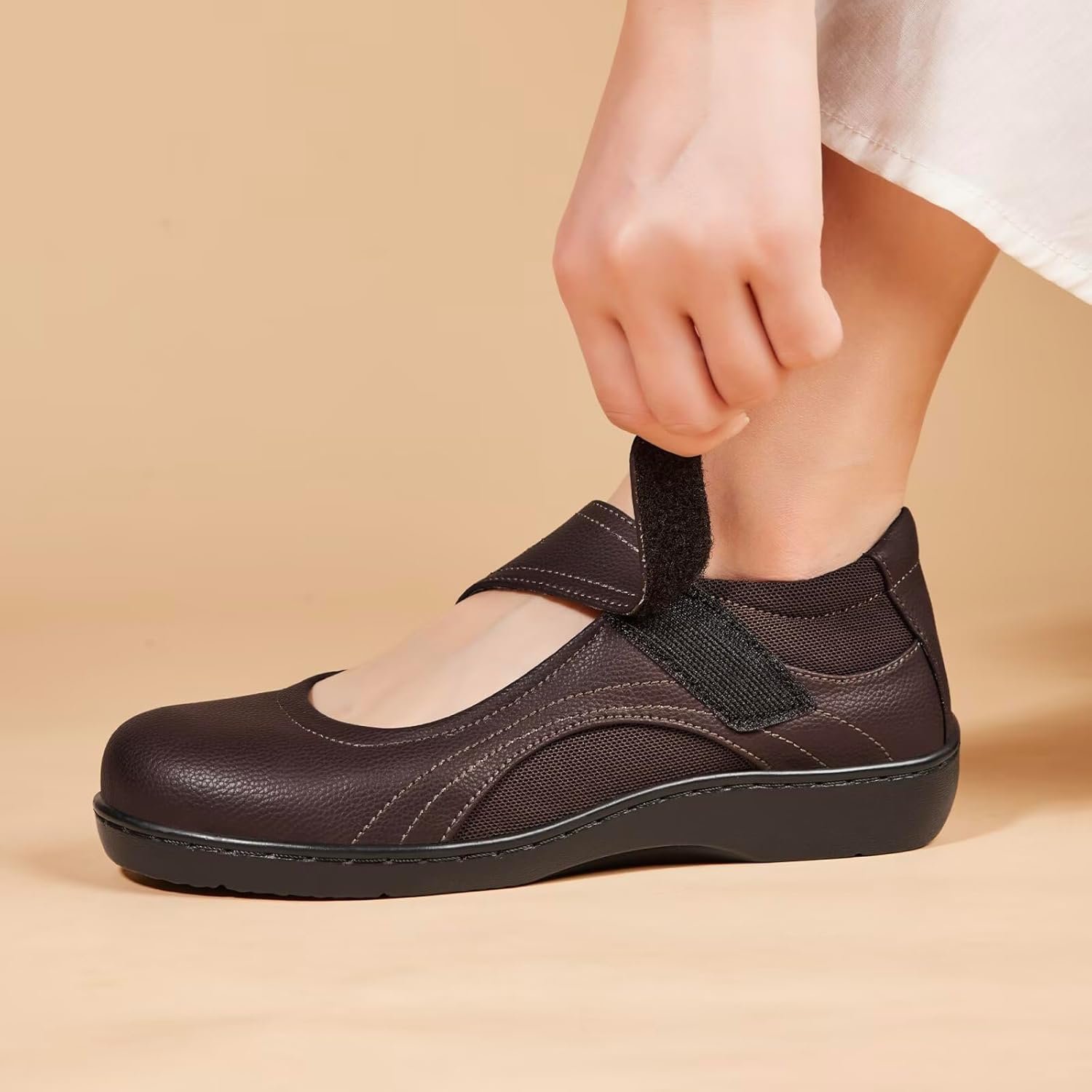Women's Comfortable Mary Jane Flats - Women Oxford Shoes Leather Round Toe Flats - Fashionable Casual Dress Shoes - Image 2