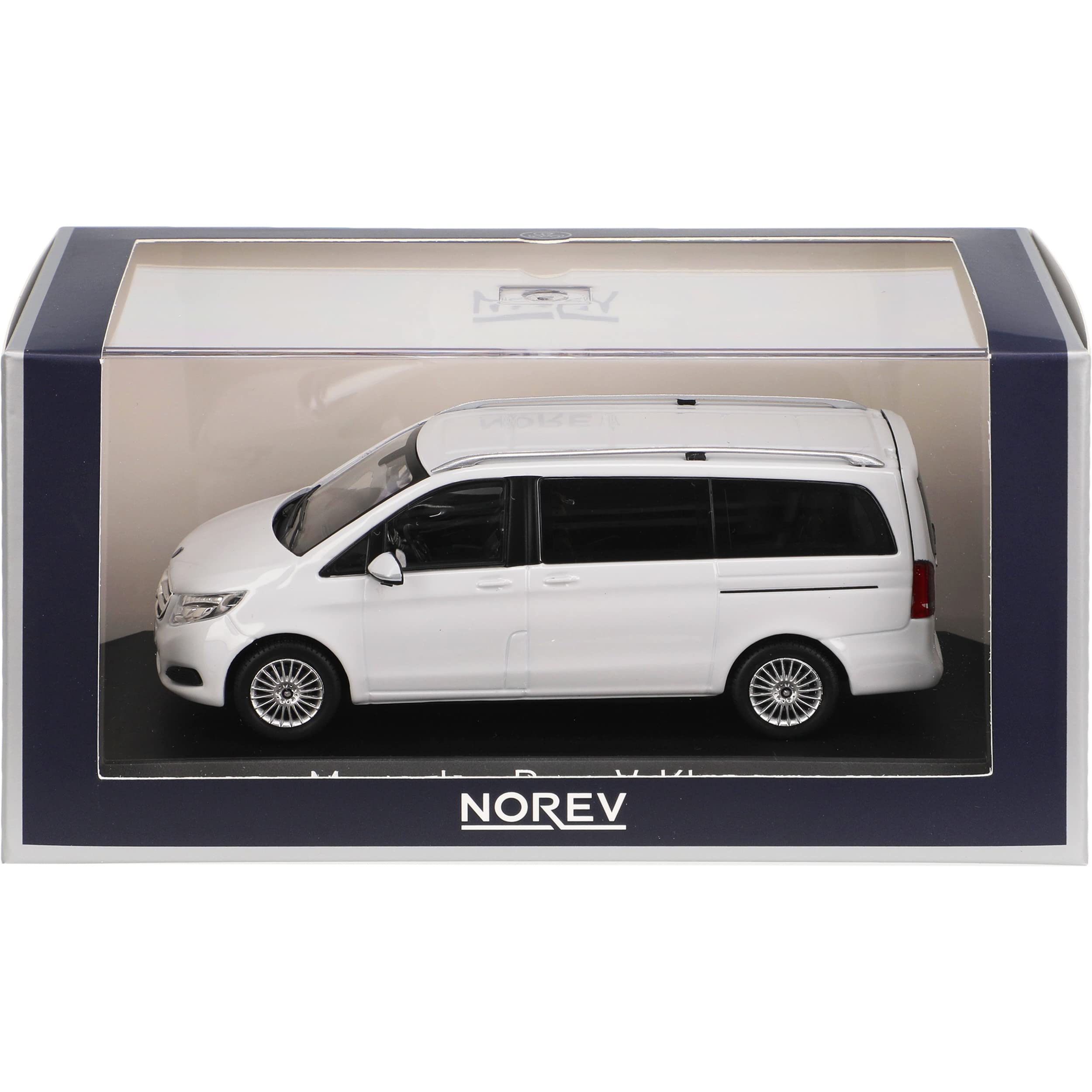 Norev Mercedes-B. V-Klasse Viano 447 Bergkristall Weiss Ab 2014 1/43 Modell Auto mit individiuellem Wunschkennzeichen