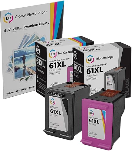 LD Productos Cartuchos de tinta remanufacturados para HP 61XL Alto Rendimiento (1 Negro, 1 color, 2 unidades) Compatible con DeskJet: 2514 3000