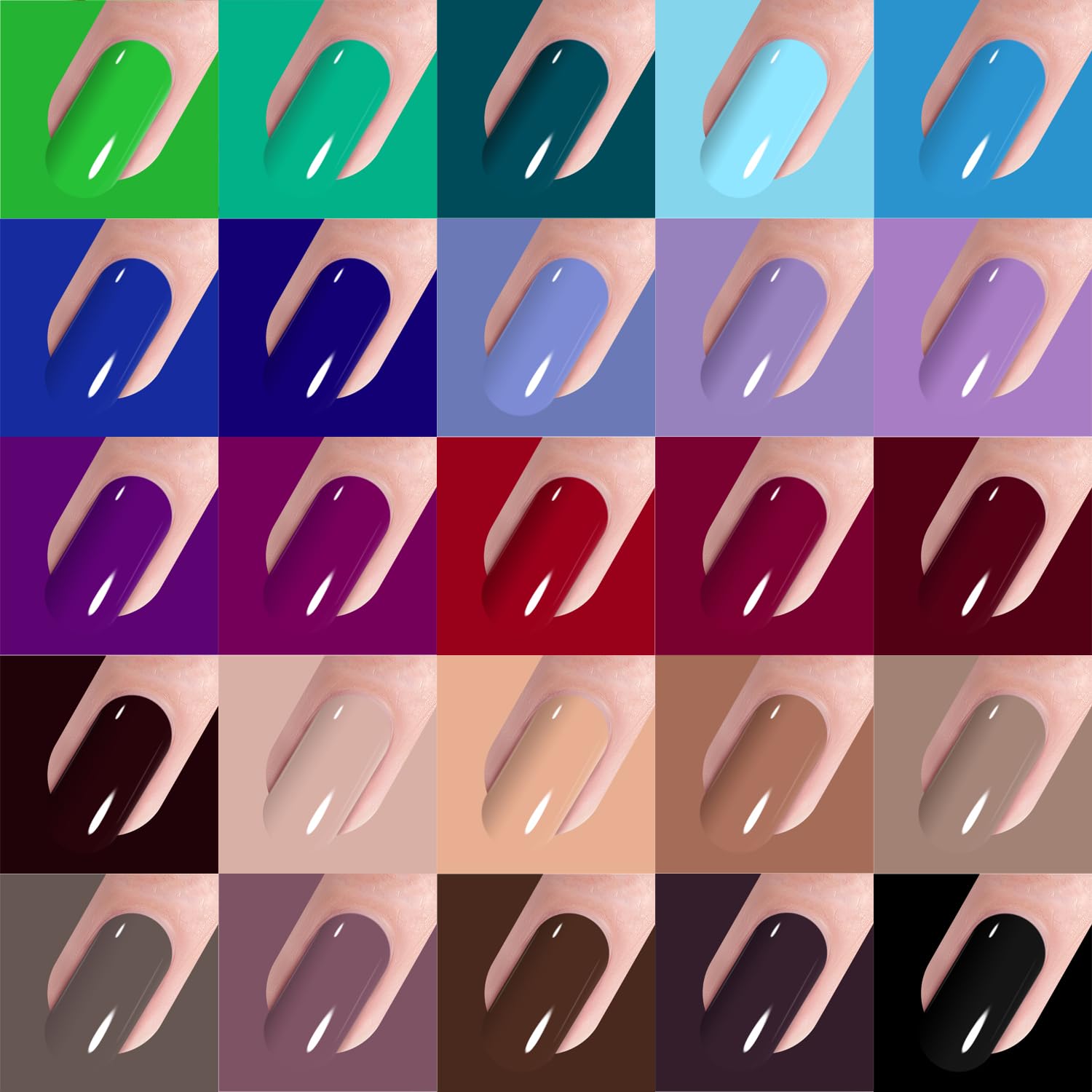 Vishine Gel Nail Polish Set - 45 Color Gel Nail Polish with Base Top Coat Lasting Nail Gel Polish Soak Off UV LED Gel Polish Manicure Kit 48Pcs 8ml