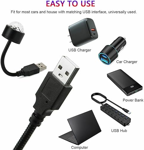 Miniatura 6 de TITA-DONG Mini lámpara de proyección LED de estrella, 9 modos funcionales, proyector USB, luz ajustable romántica de luz de estrella para coche,