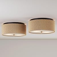 Vista 13 de Nathan James Argo - Lámpara de techo semiempotrada, 3 luces, iluminación retro moderna con pantallas redondeadas negras para pasillo, comedor