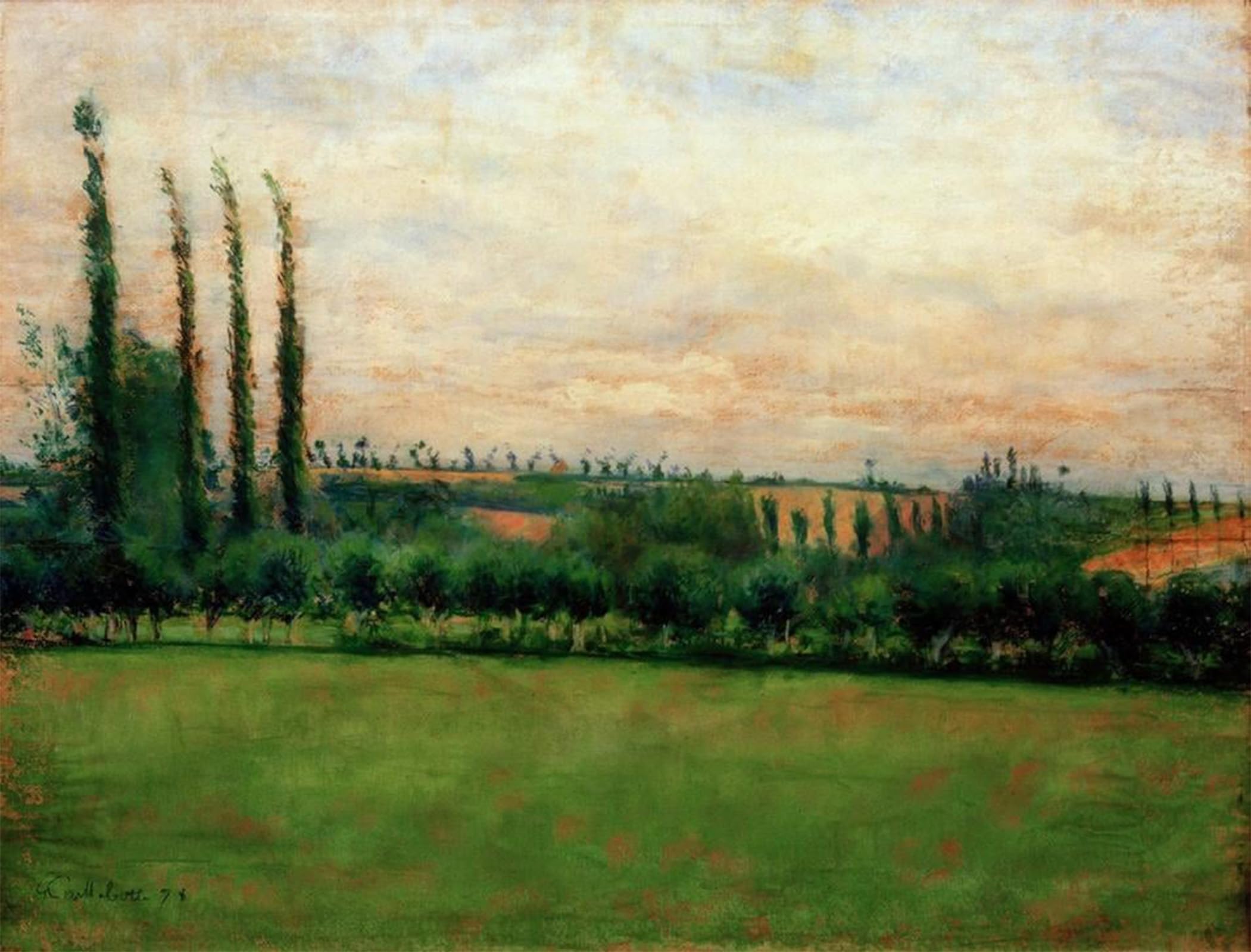 ARTXLXXBN Famous Print Painting Colorful Art Print Prairie by Gustave Caillebotte Canvas Art Decorations for Home Decor 60x90cm