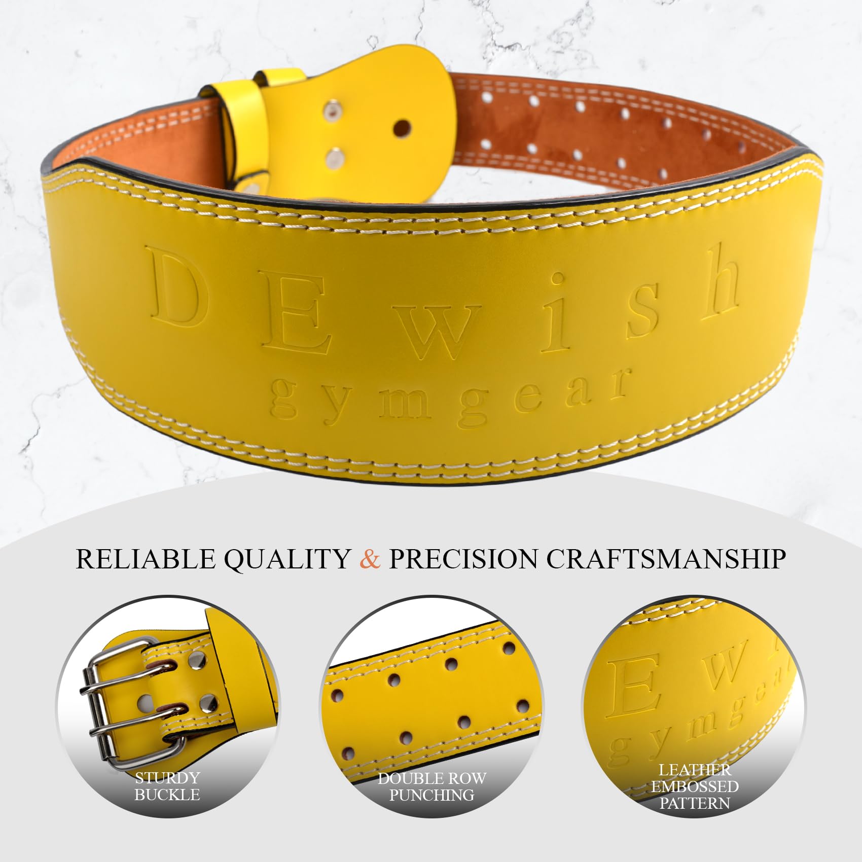 Cintura da palestra in pelle, 10,2 cm e 15,2 cm, supporto lombare imbottito, 10 fori regolabili per sollevamento pesi, powerlifting, bodybuilding, stacchi da terra, squat, allenamento di forza