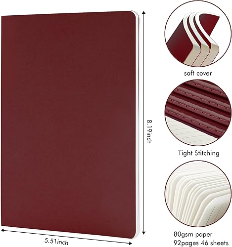 Miniatura 2 de feela - Paquete de 36 diarios de tapa suave a granel, diario de viaje con forro en blanco para mujeres y hombres, cuadernos con rayas universitarias