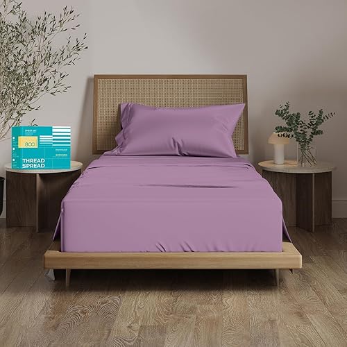 Miniatura 57 de Thread Spread - Juego de sábanas de 100% algodón egipcio con tejido de satén de 800 hilos de la colección Exotic Hotel, color blanco y marfil Blanco