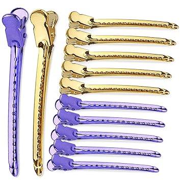 Alligator Hair Clips for Styling Sectioning - Metal Rustproof Duckbill Hair Clips with Holes for Hair Styling, Hair Coloring Sectioning Clips (12 Pieces)