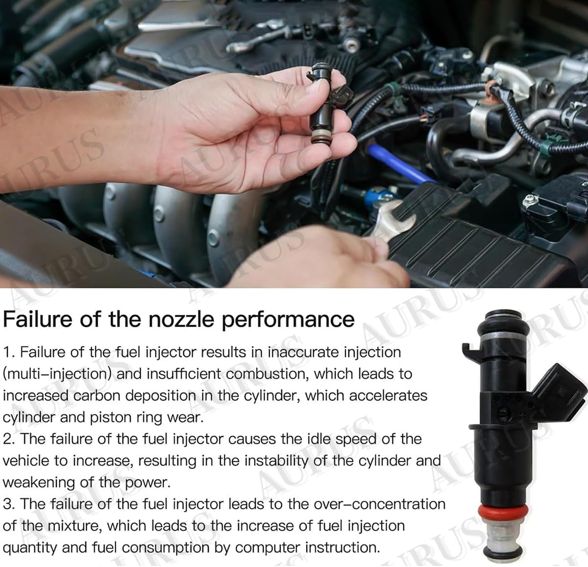 AURUS x4 Fuel Injectors - Compatible with 2003-2011 Honda Element, Accord, CR-V, Acura RSX - Keihin OBD2 Port