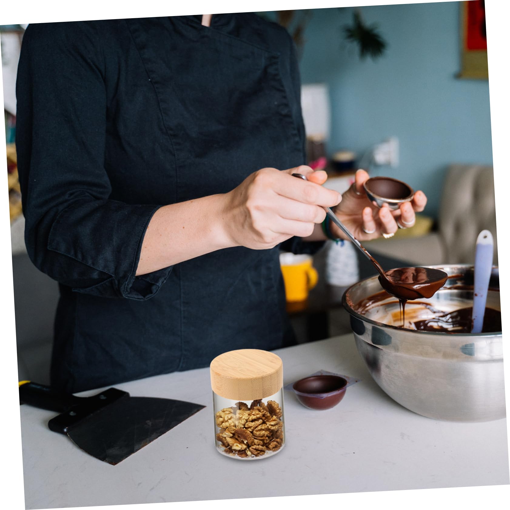 Ciieeo 6pcs Leak Spice Jars Replacement Caps Square Bottle Lids for Daily Use