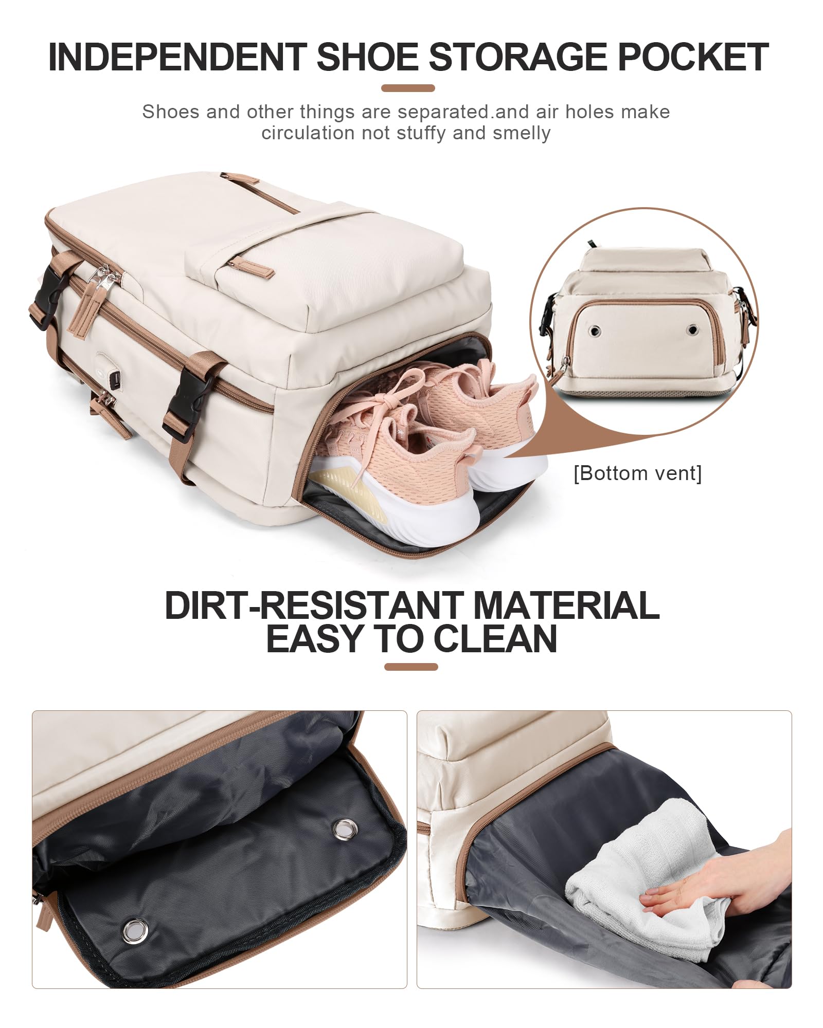 BJLFS Borse da Cabina per Ryanair 40×20×25 Bagaglio a Mano Easyjet 45×36×20 Borsa Zaino da Viaggio, Zaino da trekking,Zaino Casual per laptop da 14 pollici per scuola