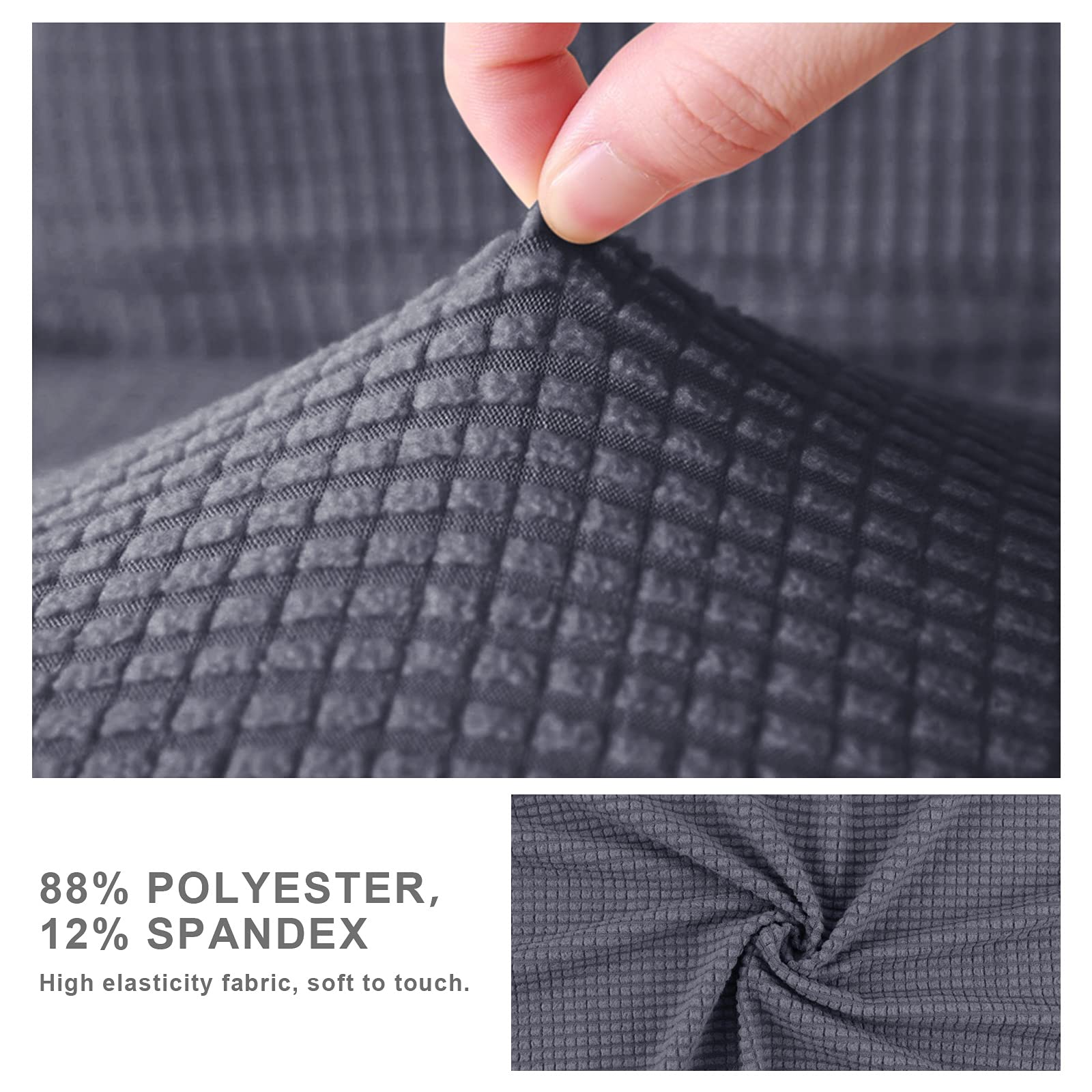 TAOCOCO Copriseduta Divano Elasticizzato Alta qualità Protezione del Cuscino Sedile del Divano Lavabile (1 Posto, Grigio scuro)