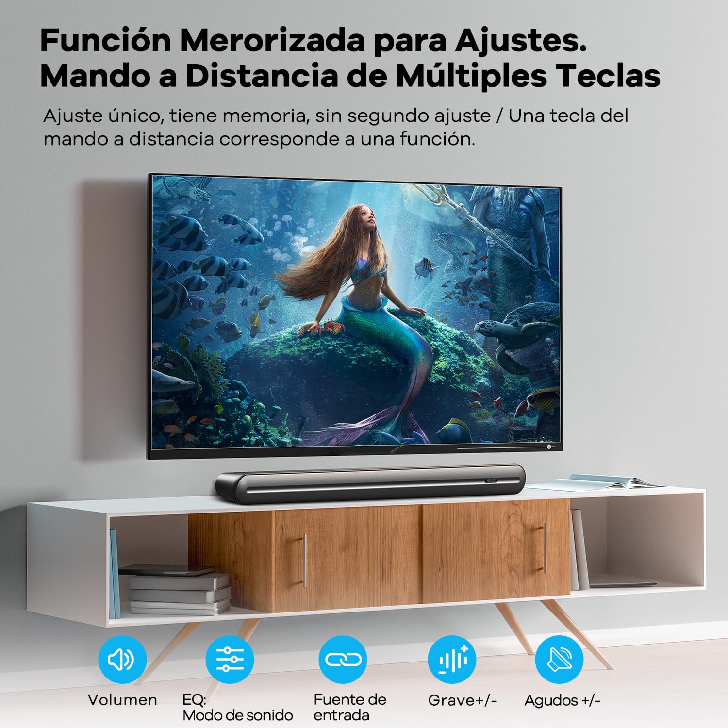 92cm 2.1ch Barra de Sonido TV con Subwoofer Integrado. 150W Altavoz de TV con Conexión HDMI ARC Mejorada, Bluetooth Óptico Auxiliar. Montable en Pared.