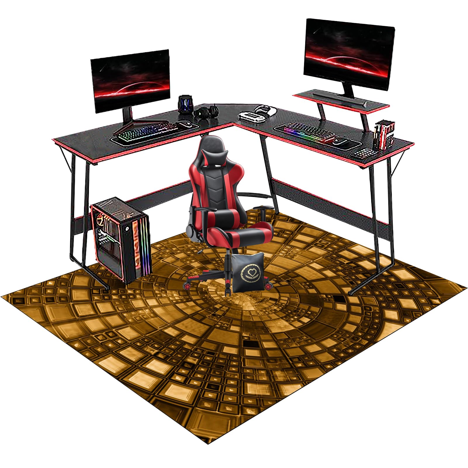 Office Gaming Chair Mat for Carpet - Computer Chair Mat for Hardwood Floor - 200 x 250 cm Chair Rolling Mat - Carpet Protector Mat - Non Slip Gaming Rug - Desk Chair Mat - Hard-Floor Chair Mats โ image 1