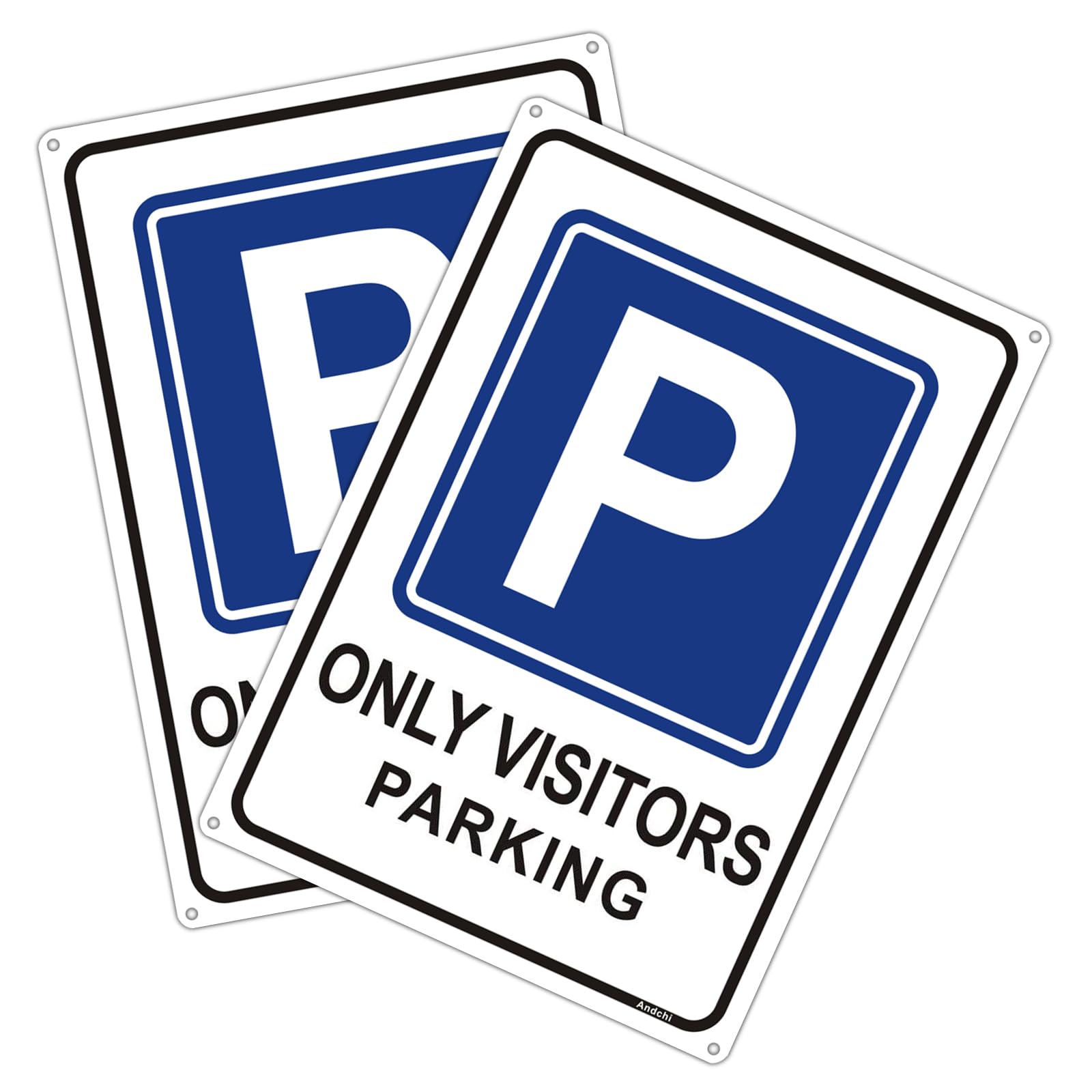 Andchi 2pcs Aluminium Metal Park Signage Visitor Parking Only Sign Guest Parking Signs Road Warning Sign for Private Parking Places Size 14 x 10 inch