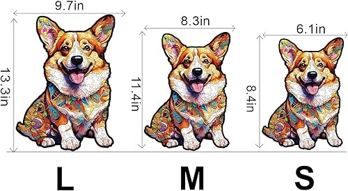 Miniatura 6 de Rompecabezas de madera para adultos, rompecabezas de madera para adultos y niños, rompecabezas inteligente de Corgi con forma única, hermosa caja de