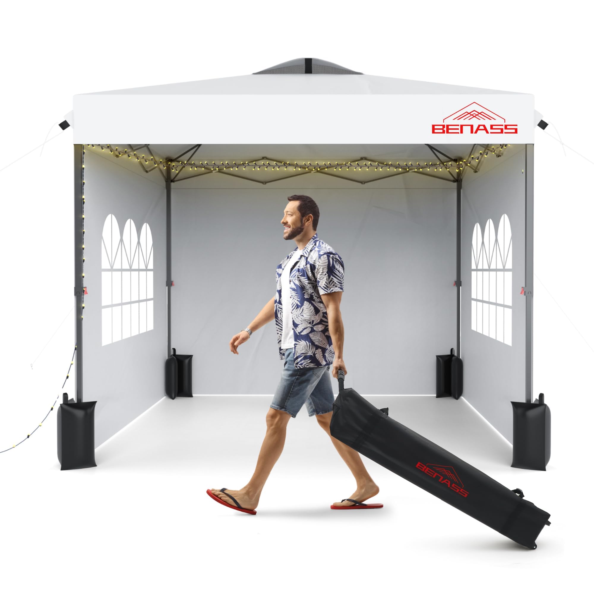 Photo 1 of Benass 10x10 Pop Up Canopy Tent with Sidewalls