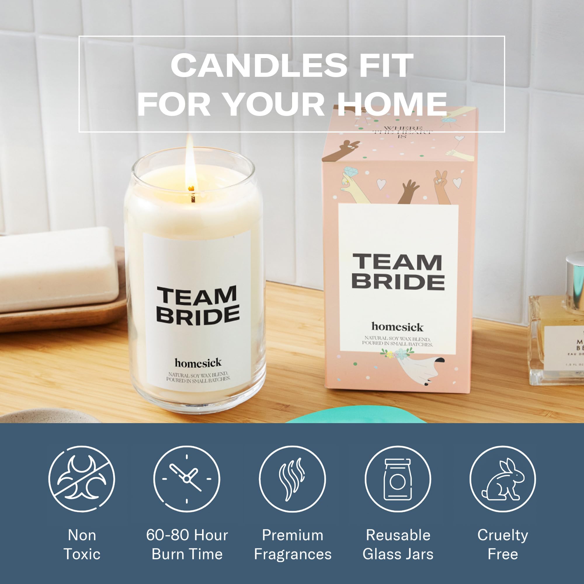 Amazon.com: Homesick Scented Candles for Home (Team Bride) - 13.75