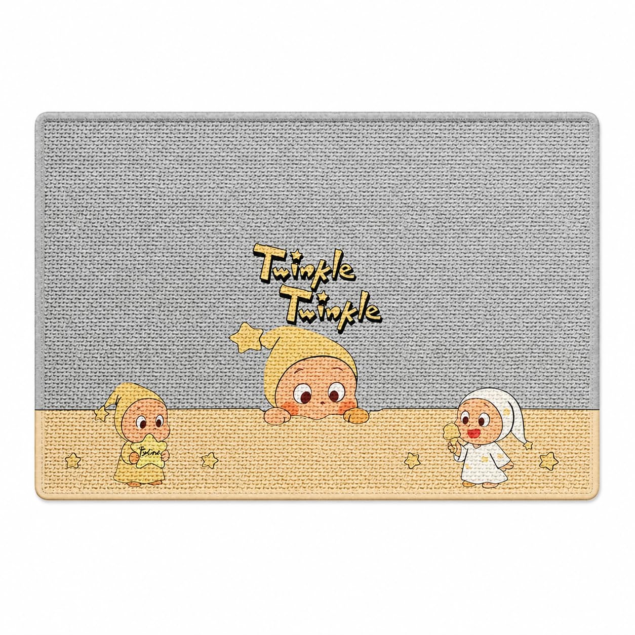 Tapis Bain Antidérapant Japonais, Étoile Ours Gris Clair, 80x120cm