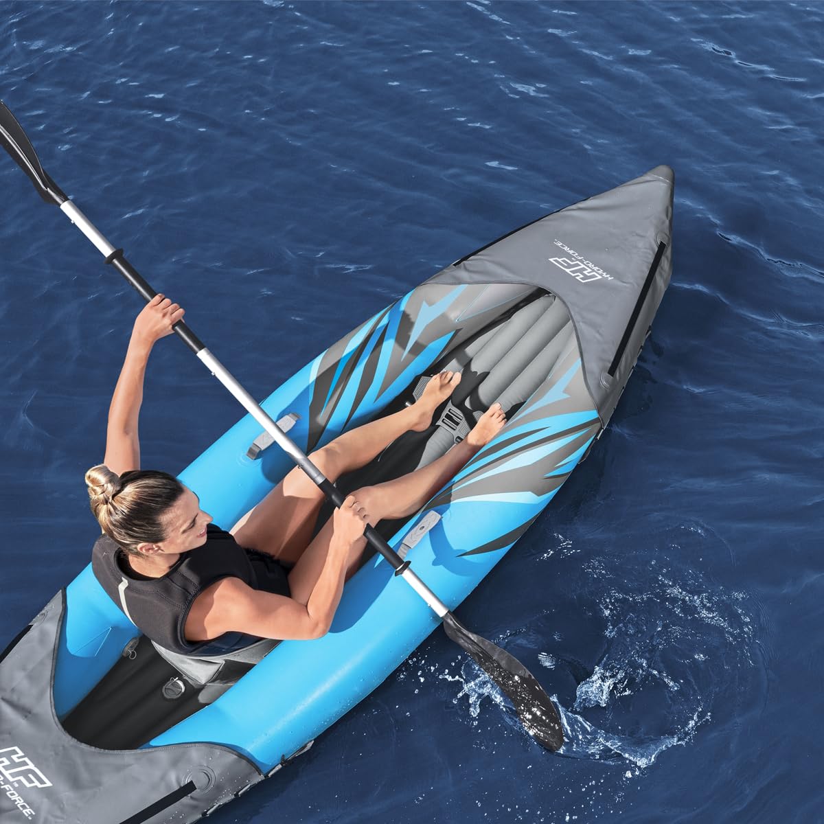 Bestway Hydro-Force Surge Inflatable Kayak | Inflatable Boat with Hand Pump, Oars, Seats, Gear Pouch, Carry Bag, Multiple Sizes