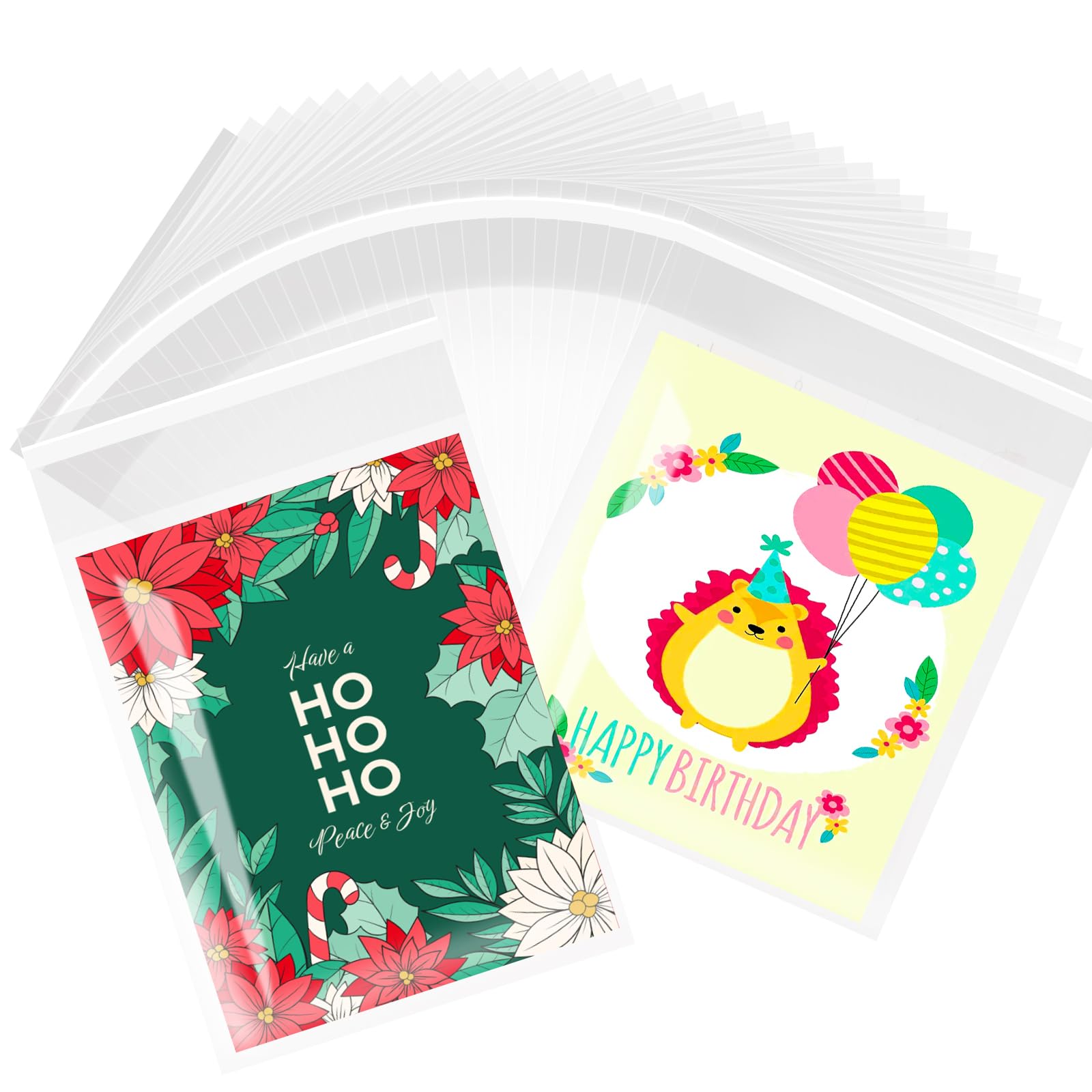 LINMAGCO 200 Pcs Clear Self-adhesive Bags, 5 X 7 Inch (12.7x17.78cm) Clear Self Sealing Display Bags, Good for Individual Cookies, Dessert,Decorative Wrappers, Party Favors, Candy and Mor โ image 1