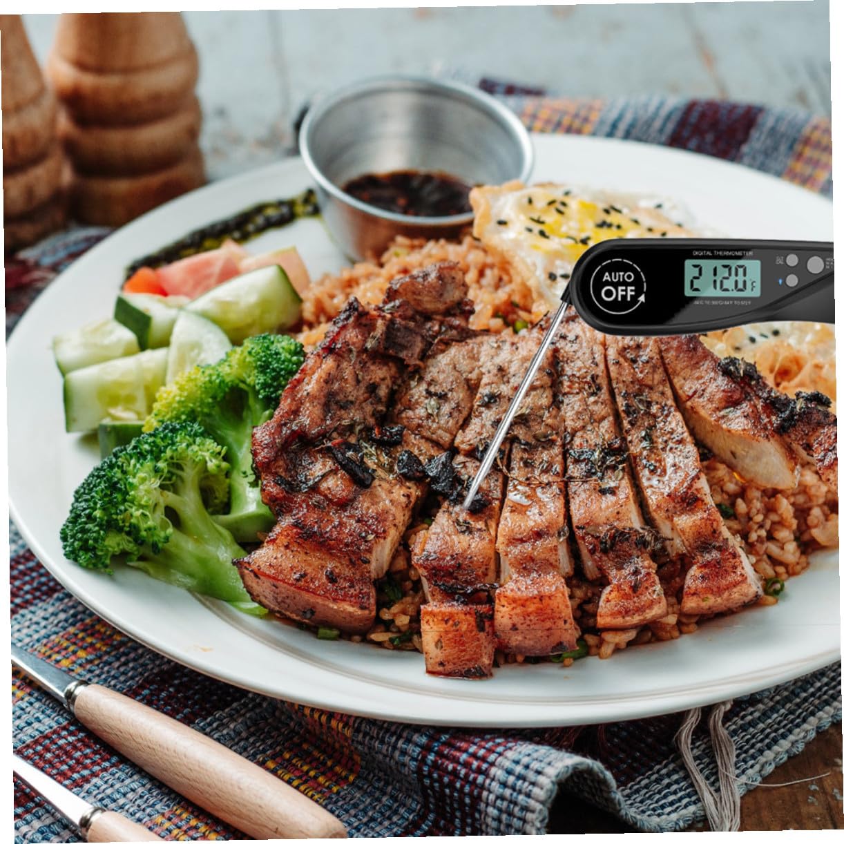Cabilock 3 Piezas Termómetro De Barbacoa Termómetro Para Carne Freír Parrilla De Comida Termómetro De Alimentos Termómetro Digital Termometro De Carne De Cocina Abdominales Black