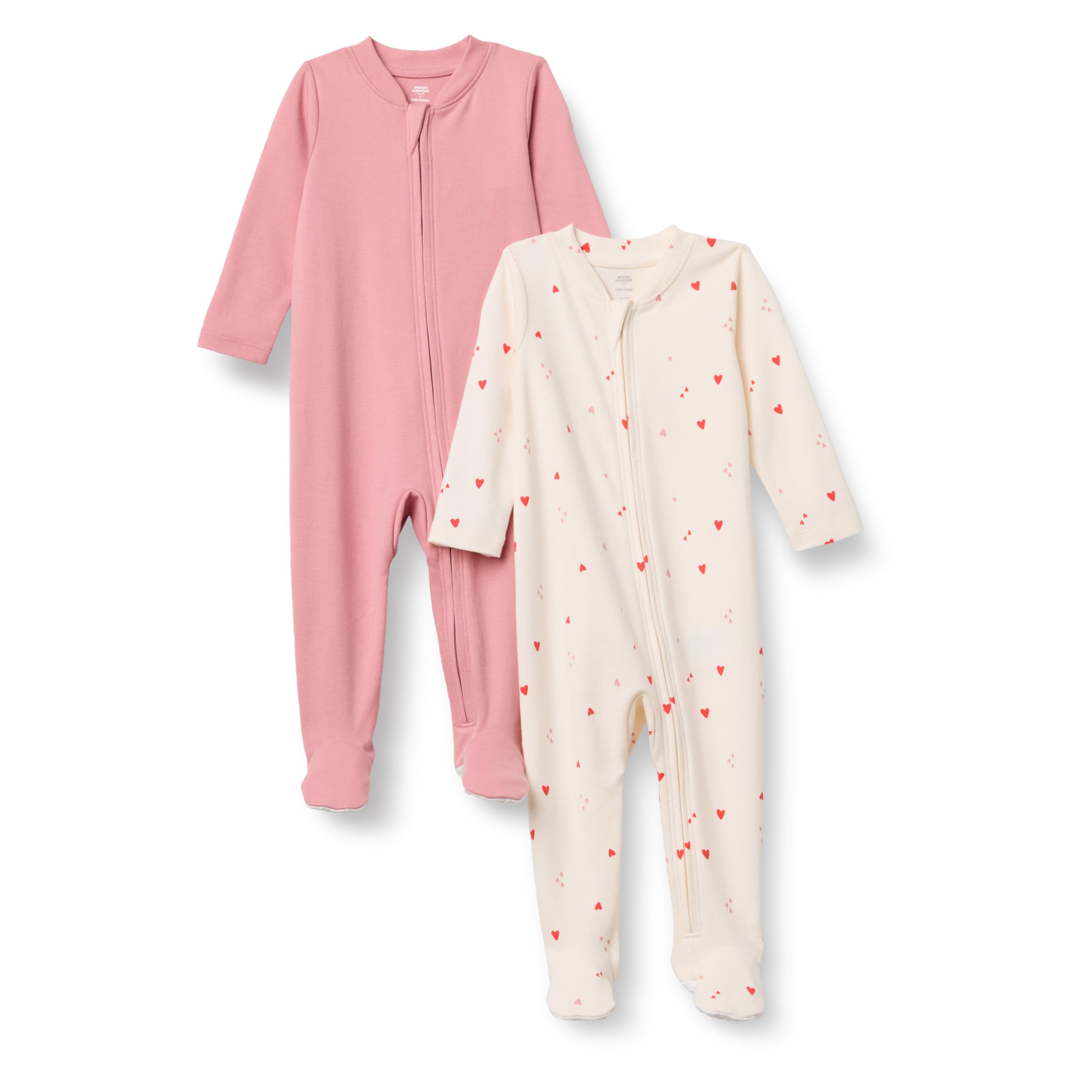 Amazon Essentials x Sofia Grainge Unisex Baby Schlafanzug aus Baumwolle und Füßen, 2er-Pack