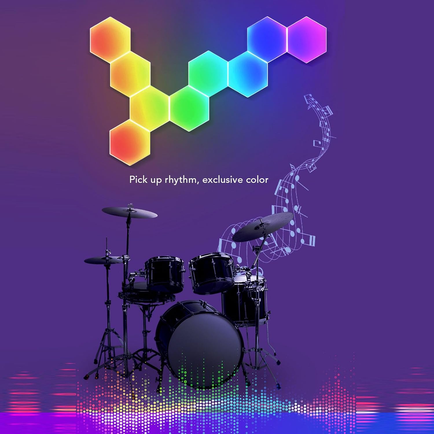 Hex Light Panels, WiFi RGB LED Wall Lights with Remote Control Music Sync for Gaming Room Decor