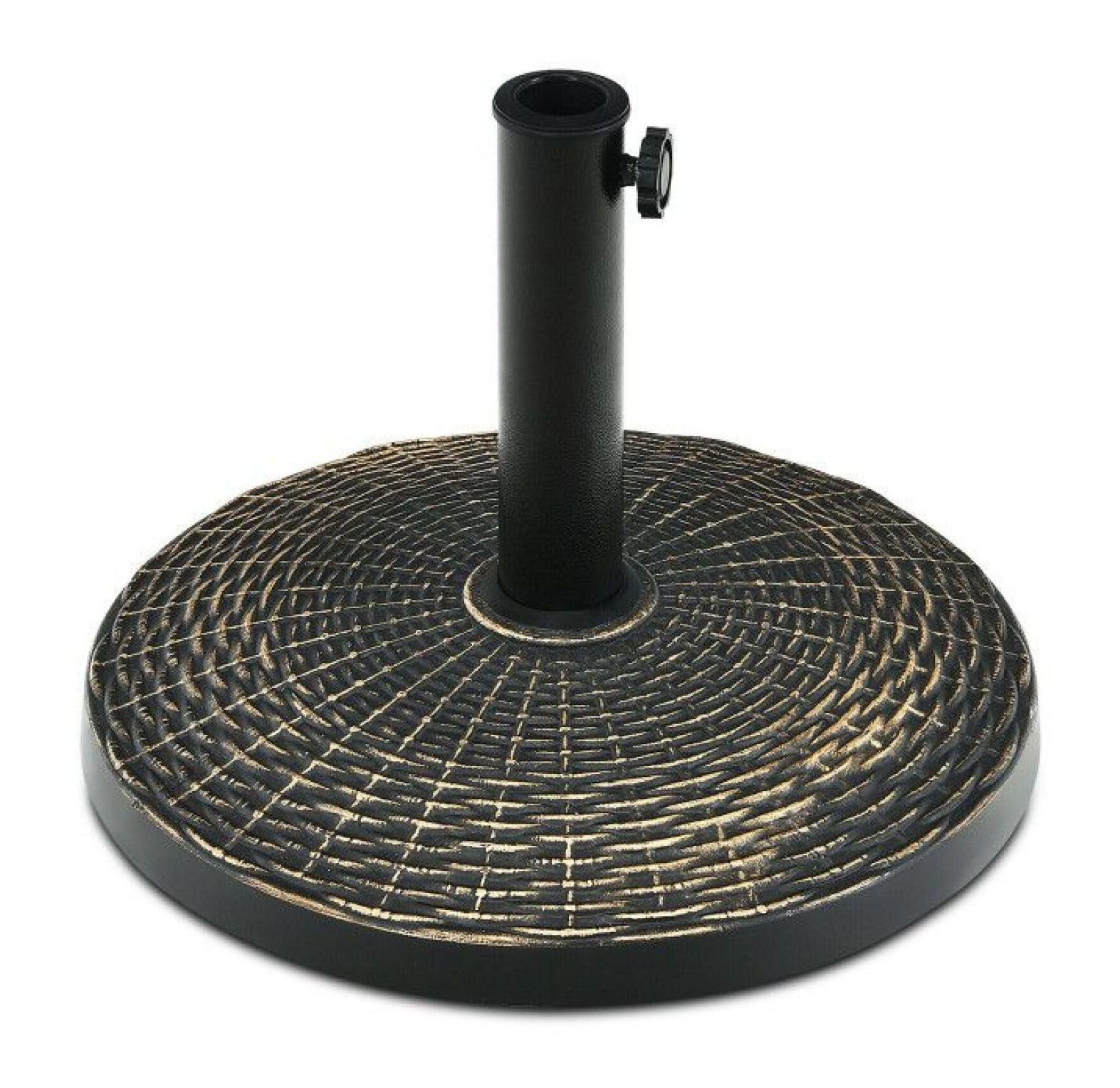 Questa Base per ombrellone da Giardino da 27 libbre, Robusta, in Resina Color Bronzo, è Adatta a Pali da 1,5"/1,9" - Supporto per ombrellone da Esterno per Giardino, terrazza, Bordo Piscina,