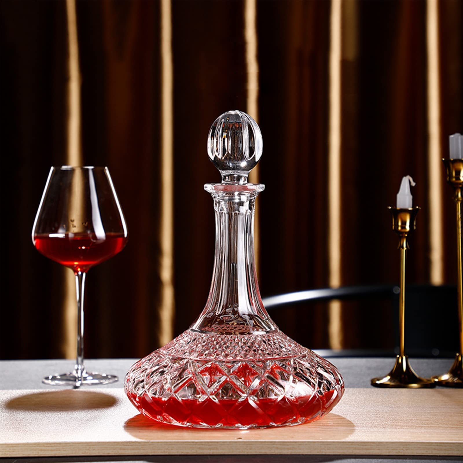 Set di Bicchieri da Vino Rosso in Vetro, Vaso di Bottiglia, Cristallo con Tappo di Bottiglia, Strumento da Bar, Bar per La Casa, Brocca per Vodka, Caraffa per Vino, Bicchieri