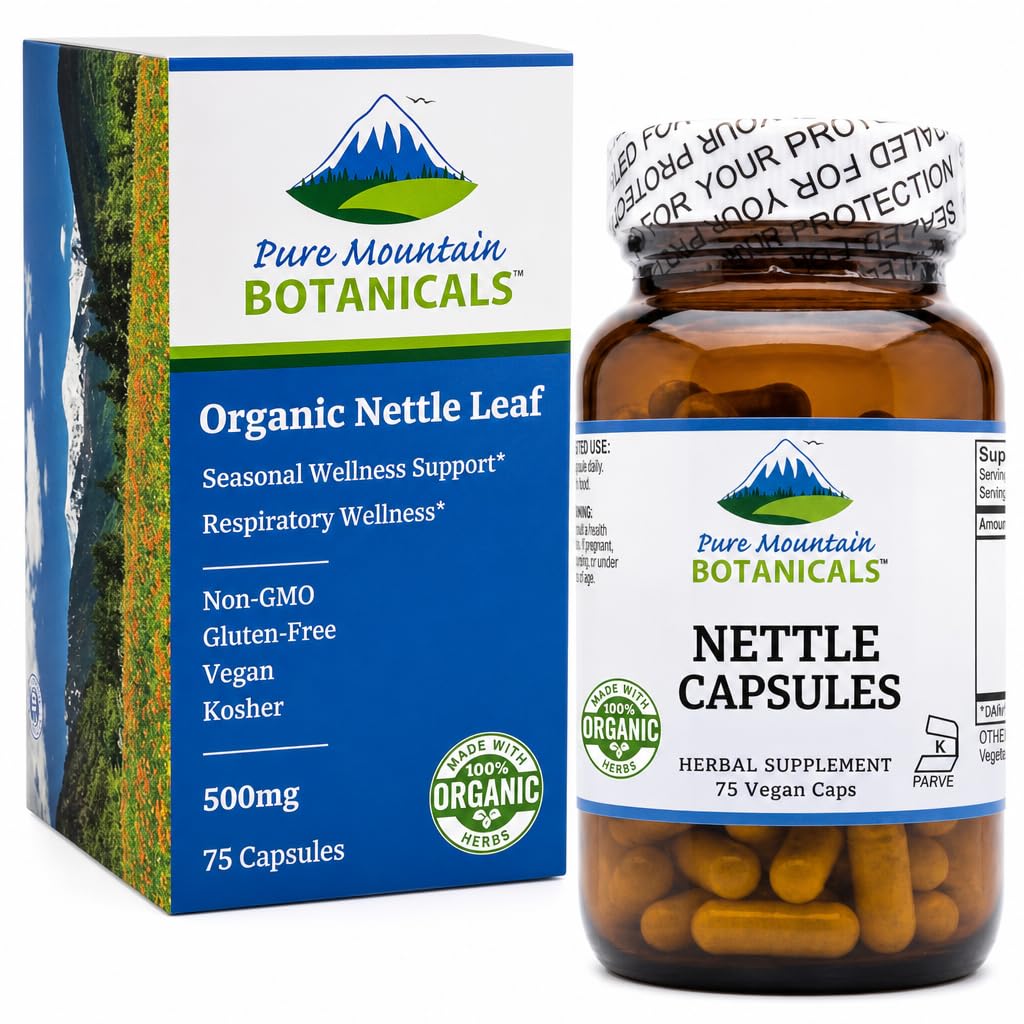 Pure Mountain Botanicals Stinging Nettle Leaf Capsules - 500mg Organic — Amazon image 9