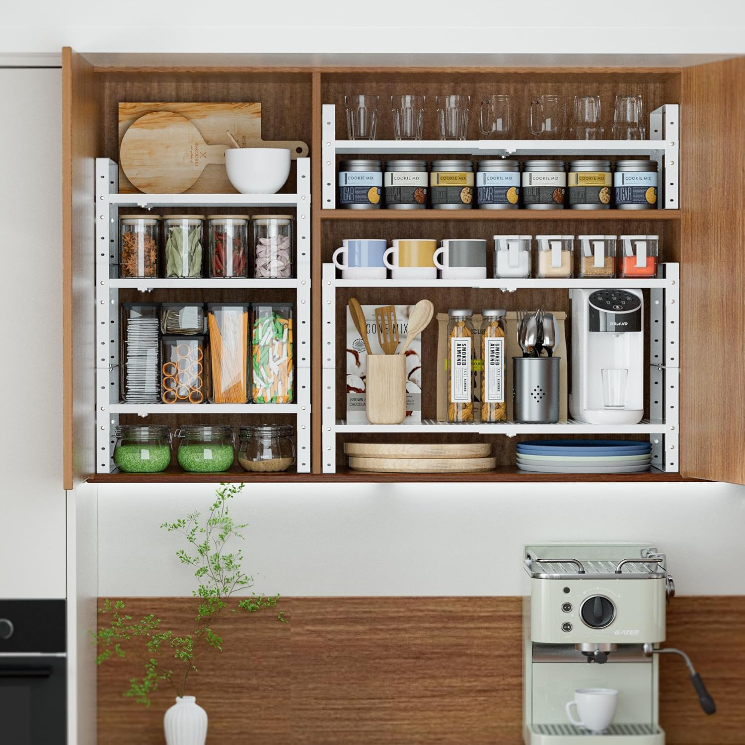 Étagère de rangement extensible empilable en métal pour comptoir