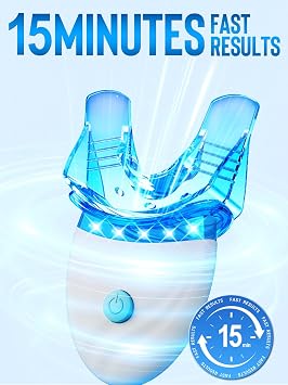 Teeth Whitening Kit LED Light: Nicwell Professional Care Combo - 3 White Gels + 1 Desensitizing Pen - Powerful Tooth Stain Removal with Peroxide - Daily Bright & Emergency Care
