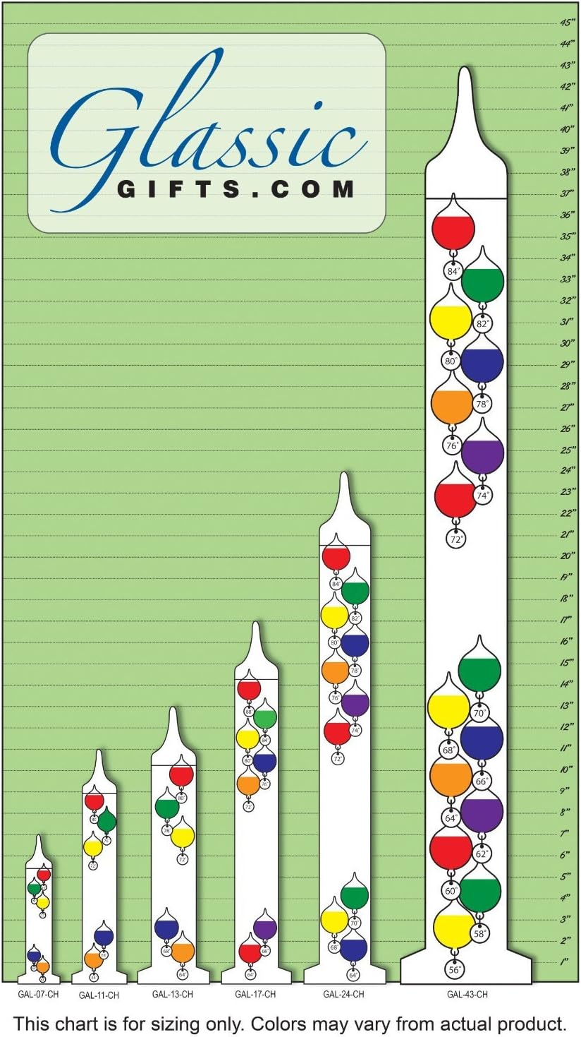 Glassic Gifts® Galileo Thermometer (17" Tall)