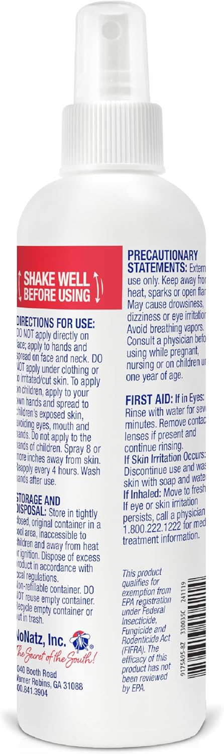 No Natz Botanical Insect Repellent, DEET-Free, Made with Natural Essential Oils, Non-Greasy Formula, Made in The USA, Fresh Scent, 4 Ounce Spray Bottle