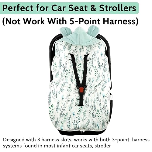 Miniatura 3 de Funda de asiento de automóvil para bebé, fundas de asiento de automóvil para bebés, cálida y acogedora funda para portabebés 3 en 1 para niños y