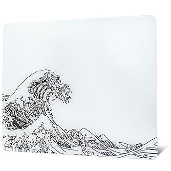 Amazon.com: XVX Glass Gaming Mouse Pad, White Kanagawa Hard