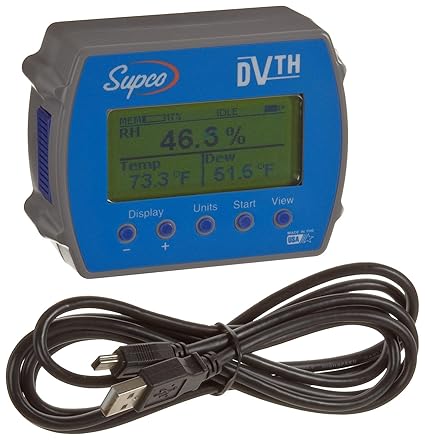 Crescent Enterprises Supco Dvth Data View Temperature And Humidity Data Logger With Display, 4 Inch Length X 3 3 64 Inch Width X 1 1 2 Inch Height