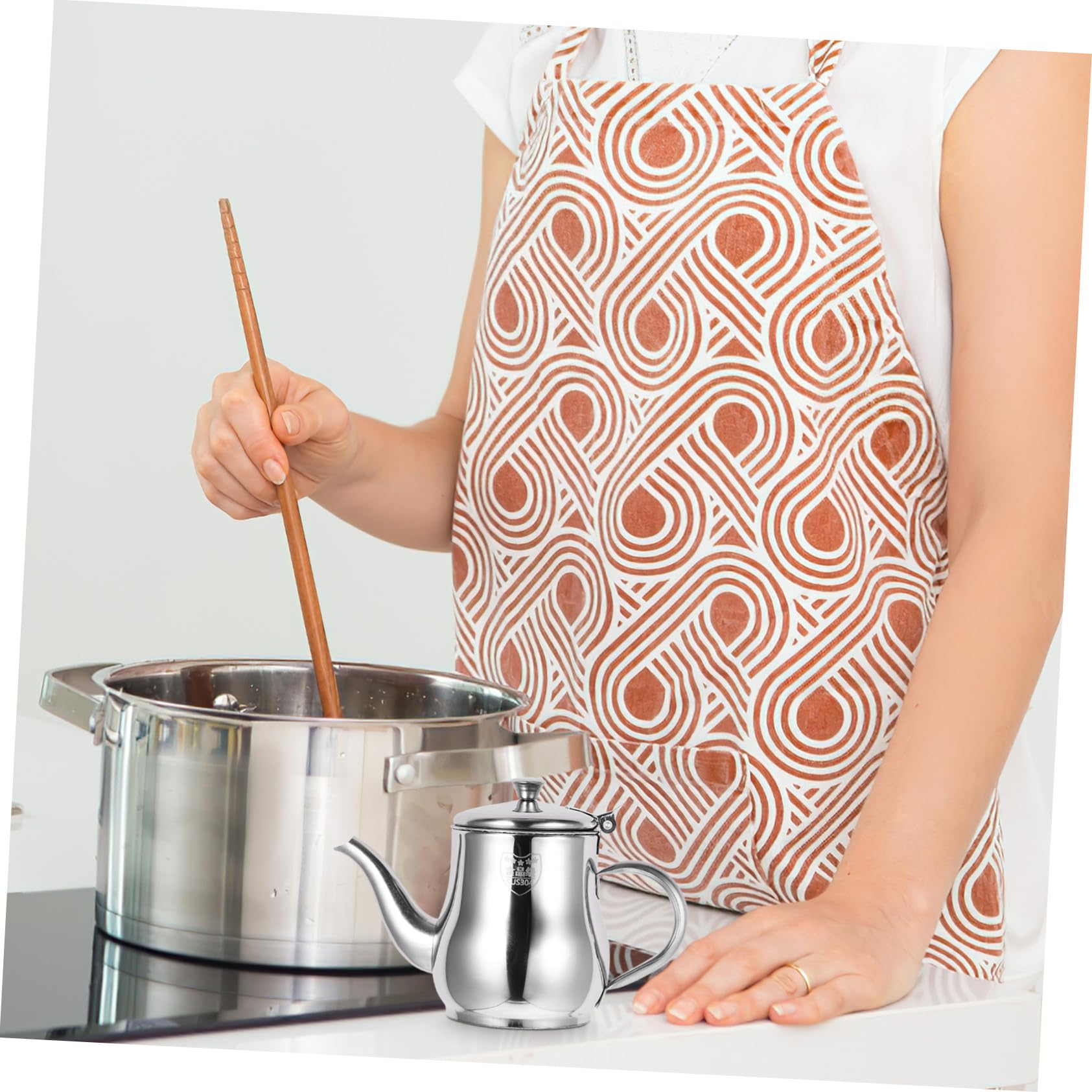Recipiente Filtración Cocina Aceite Acero en Inoxidable de Tapa de 13oz Reciclaje Fácil de Aceite Usado