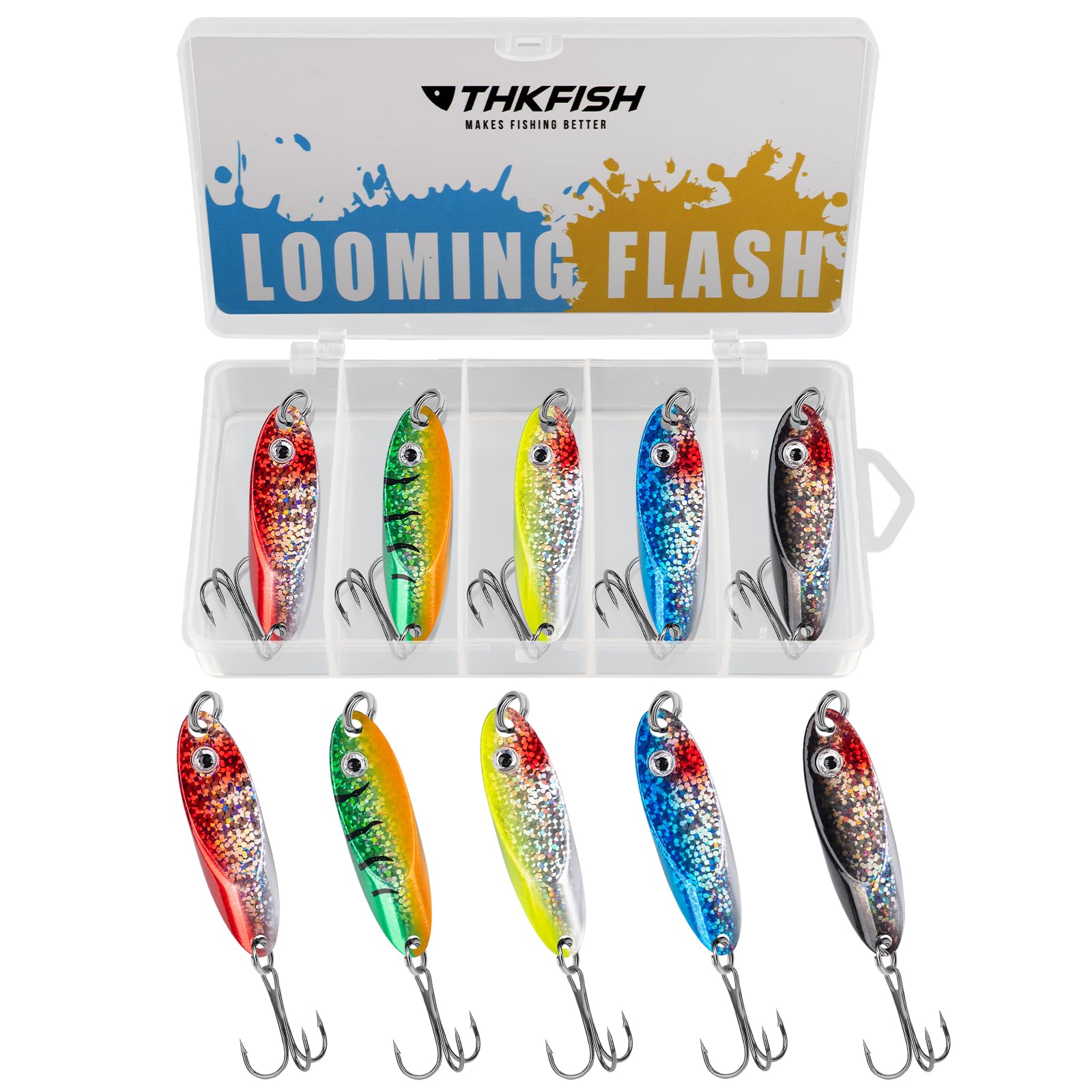 Kit De Pêche THKFISH 153 Pièces - Leurres, Hameçons, Cuillères, Accessoires Pour Bar, Truite (eau Douce/salée) - Boîte Organisée