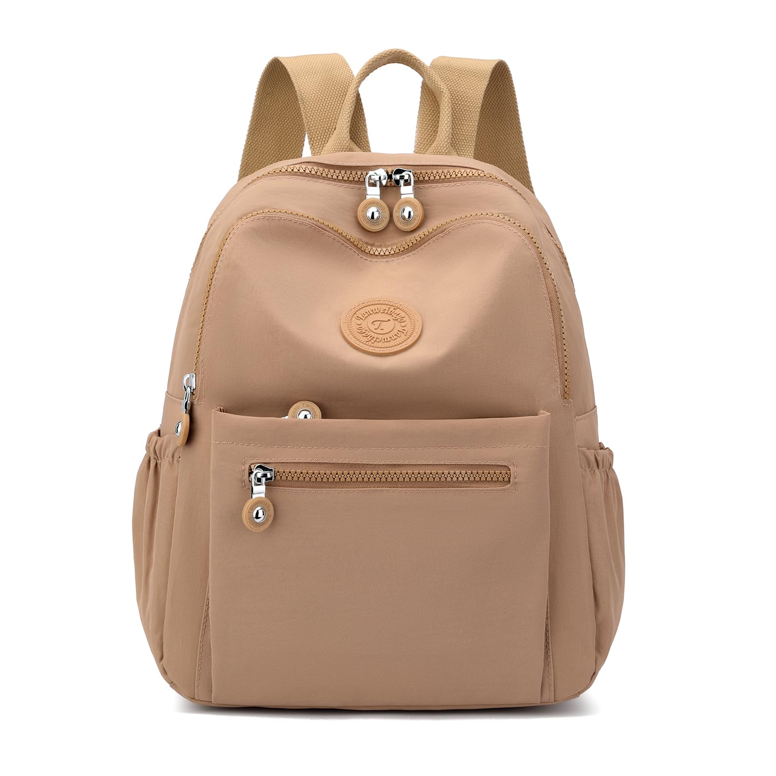Tanweibago Mini Nylon Women Backpacks,11L Small Ladies backpacks Casual Lightweight Women Shopping Travel Daypack (Khaki)