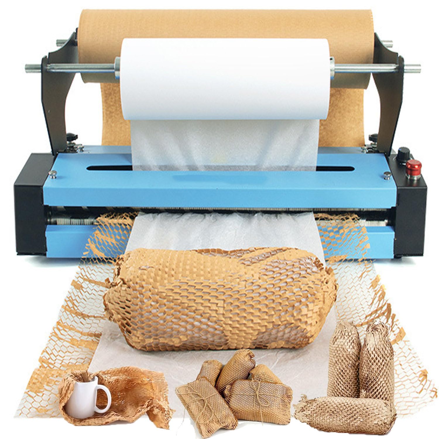 Distributeur électrique de Rouleau de Papier d'emballage en nid d'abeille,Machine à Papier en nid d'abeille d'étirement Automatique de Sortie de Papier,Machine Manuelle de Papier (A)