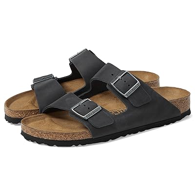 Birkenstock Arizona Oiled Leather (Unisex) Sandals Black Oiled Leather