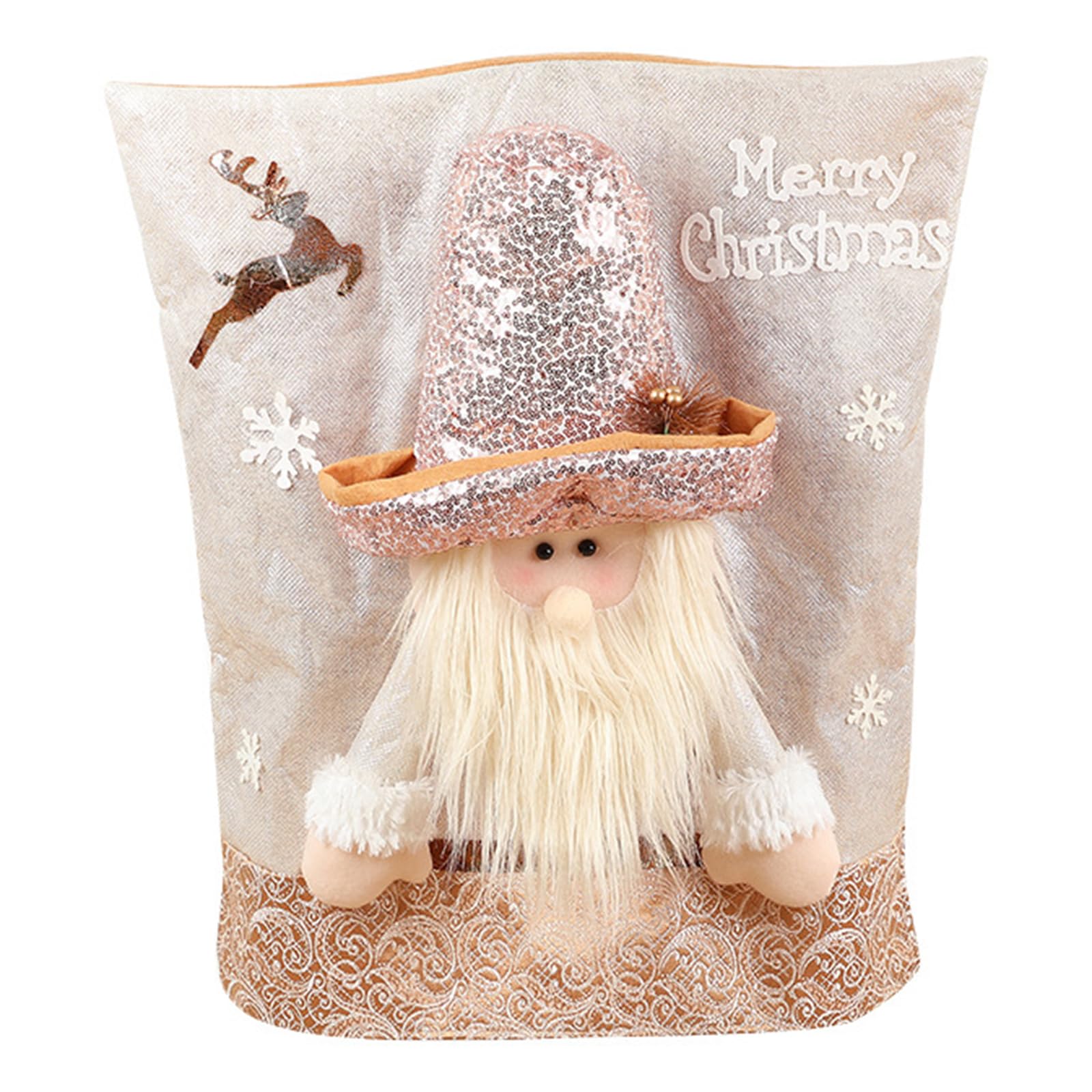 Tsophreniq Christmas Kitchen Chair Slipcovers Snowman Reindeer Santa Hat Styles Dining Covers for Holidays Home Decoration Santa Hat Back Covers