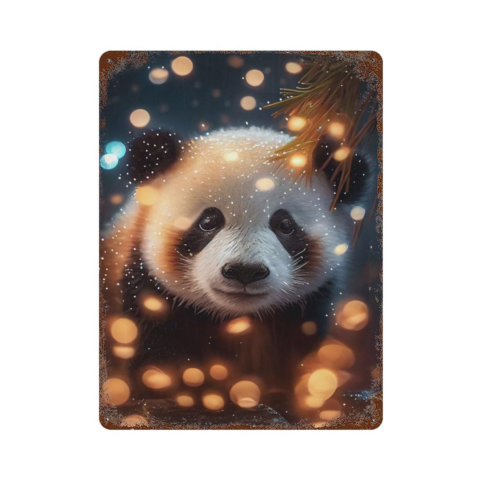Panda Lighting Weathered Tin Sign 15.7"x11.8", for Garage, Bar And Workshop Decor, Vintage Wall Decor