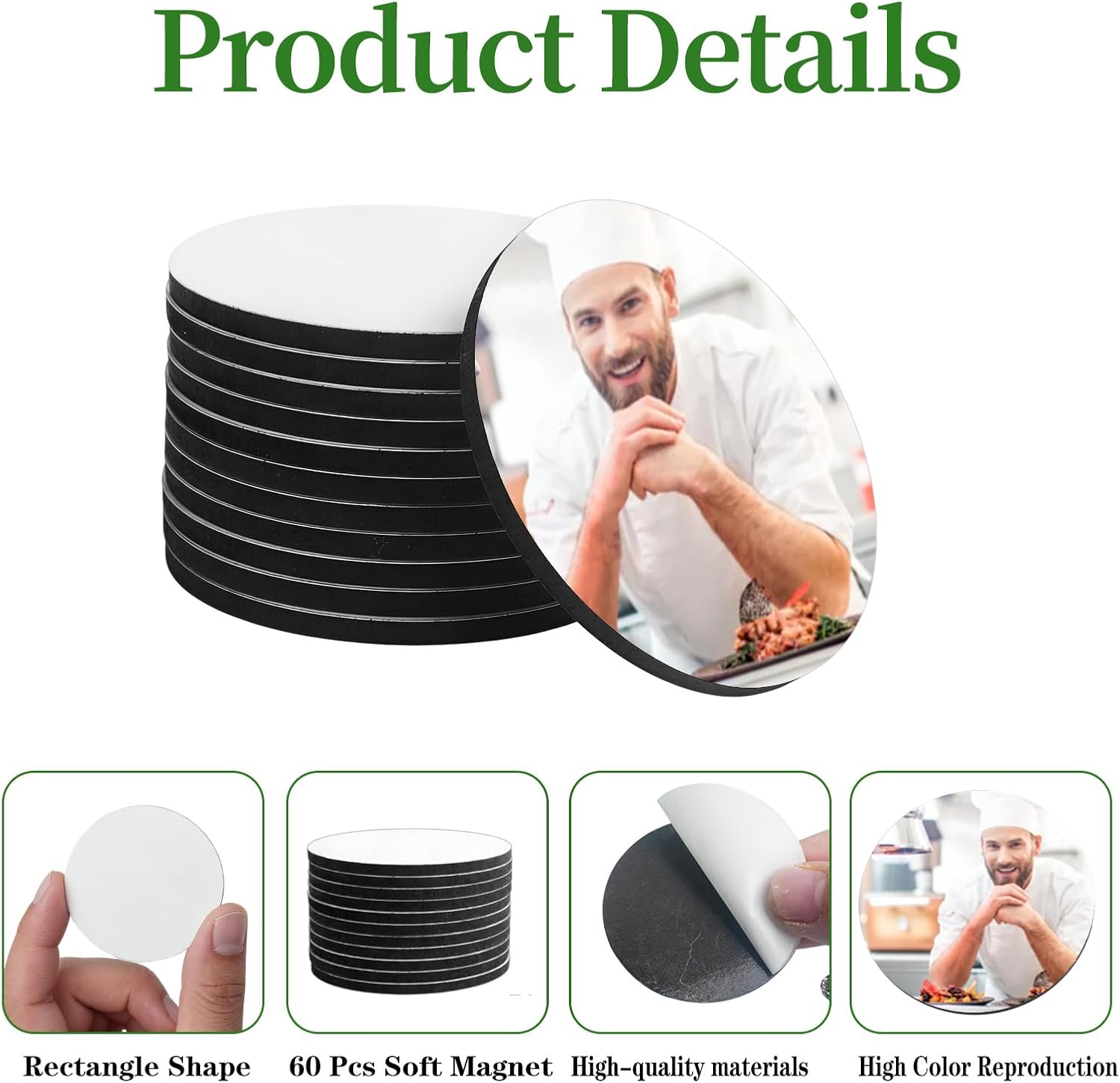 120 Pcs Thick Sublimation Magnet Blank Refrigerator Magnet Bulk image 4